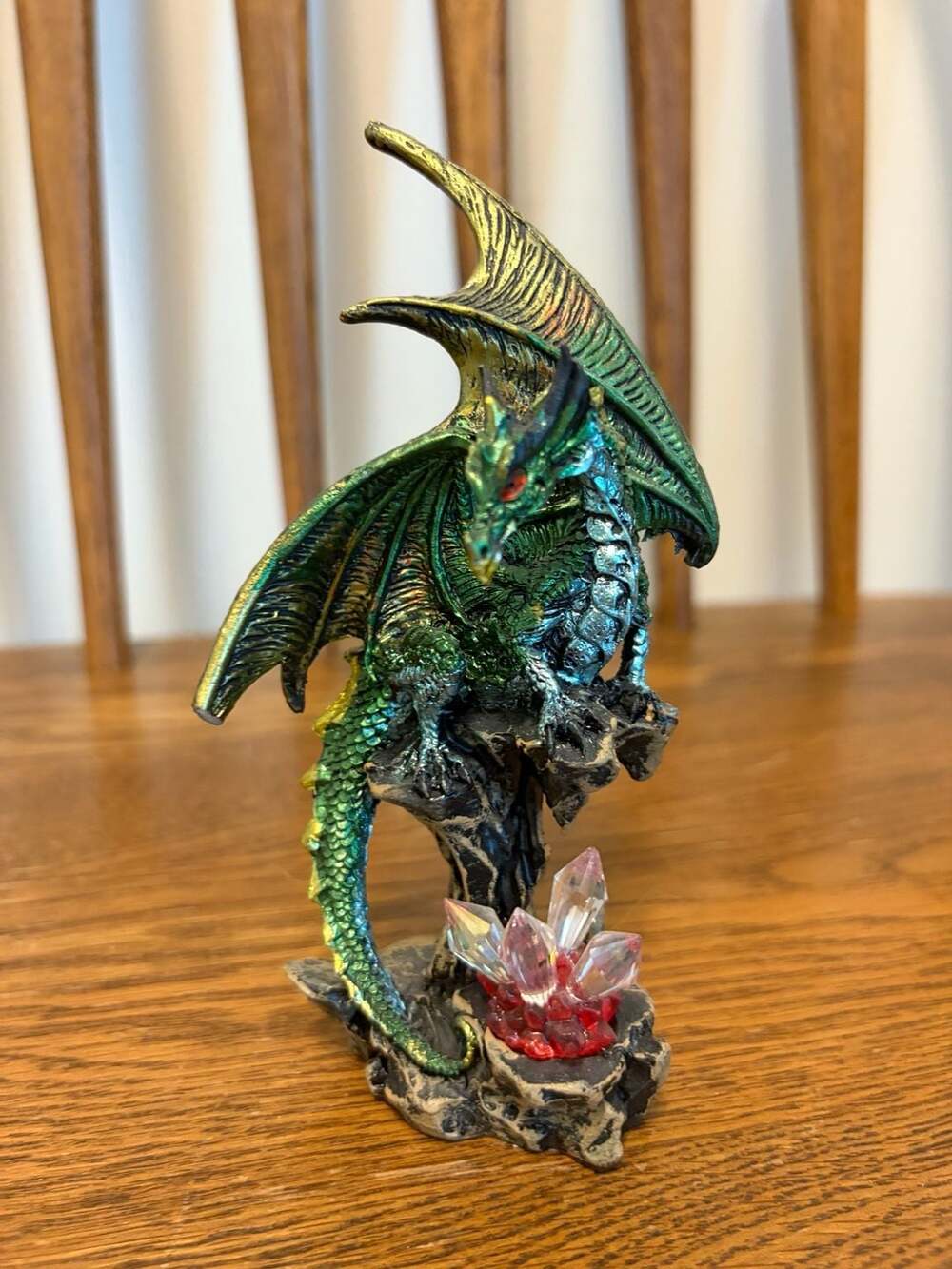 FC Design 6"H Green Dragon Guarding Crystal Gemstone Statue Fantasy Decoration F